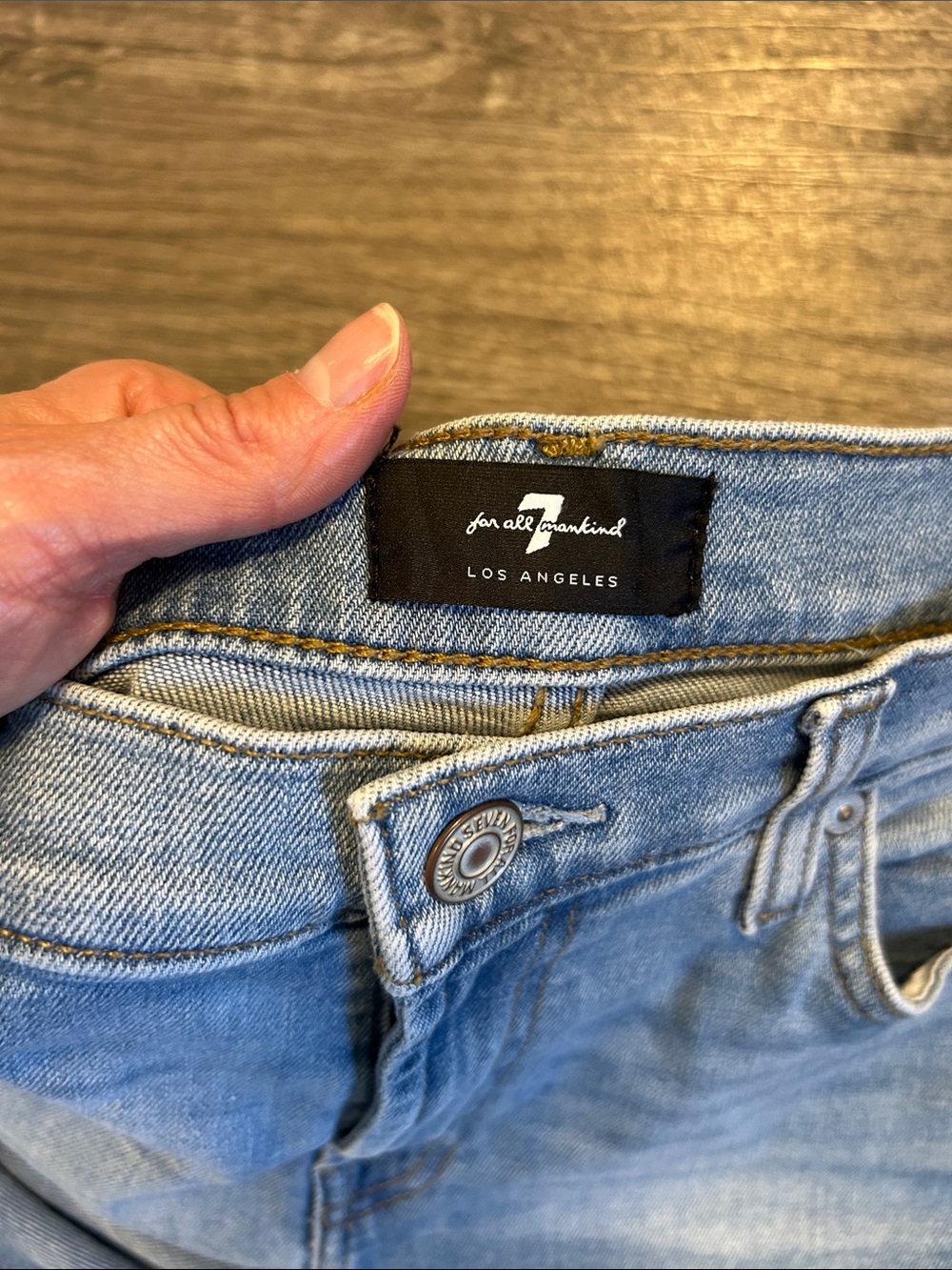 7 For All Mankind Cropped Alexa Jeans Size 28 High Rise Wide Leg Light Wash Stre - Picture 4 of 10